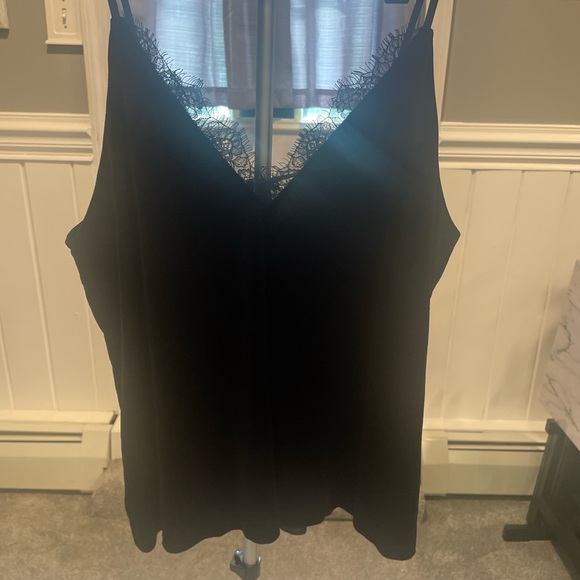 Express Black velvet Cami with Lace Detail - Picture 1 of 5